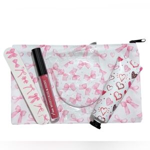 Pink Bow and Heart Cosmetic Set